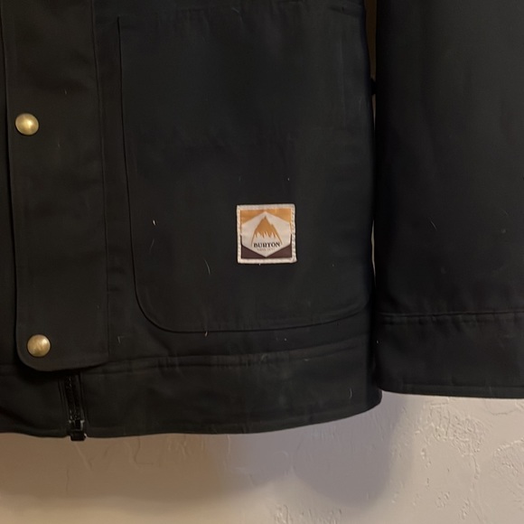 BURTON Jacket Mens Medium Dry Ride Canvas Snap Zip Lined Thermolite - Picture 2 of 6